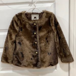 JANIE and JACK Faux Fur Jacket/Cape. Size 3-4